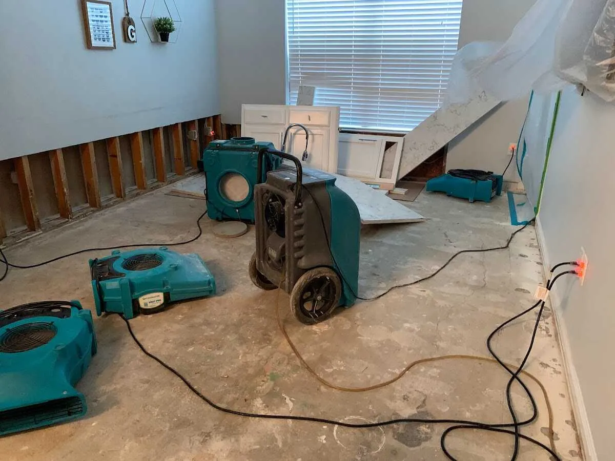 Dehumidifier in flood-cut room for Water Extraction & Removal in Fairmont